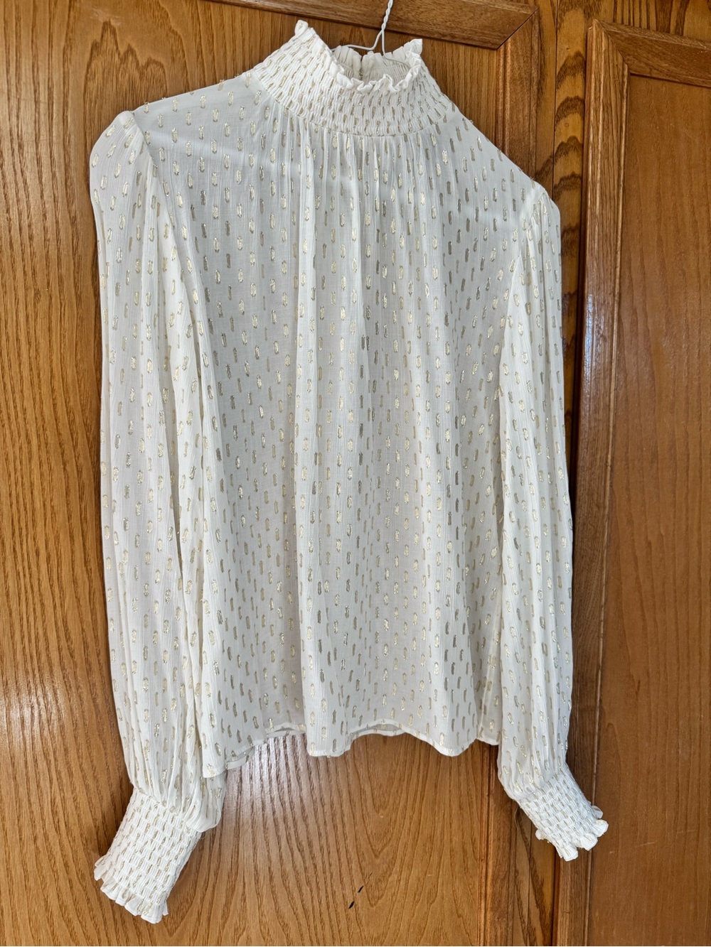 WHBM Cream & Gold Blouse